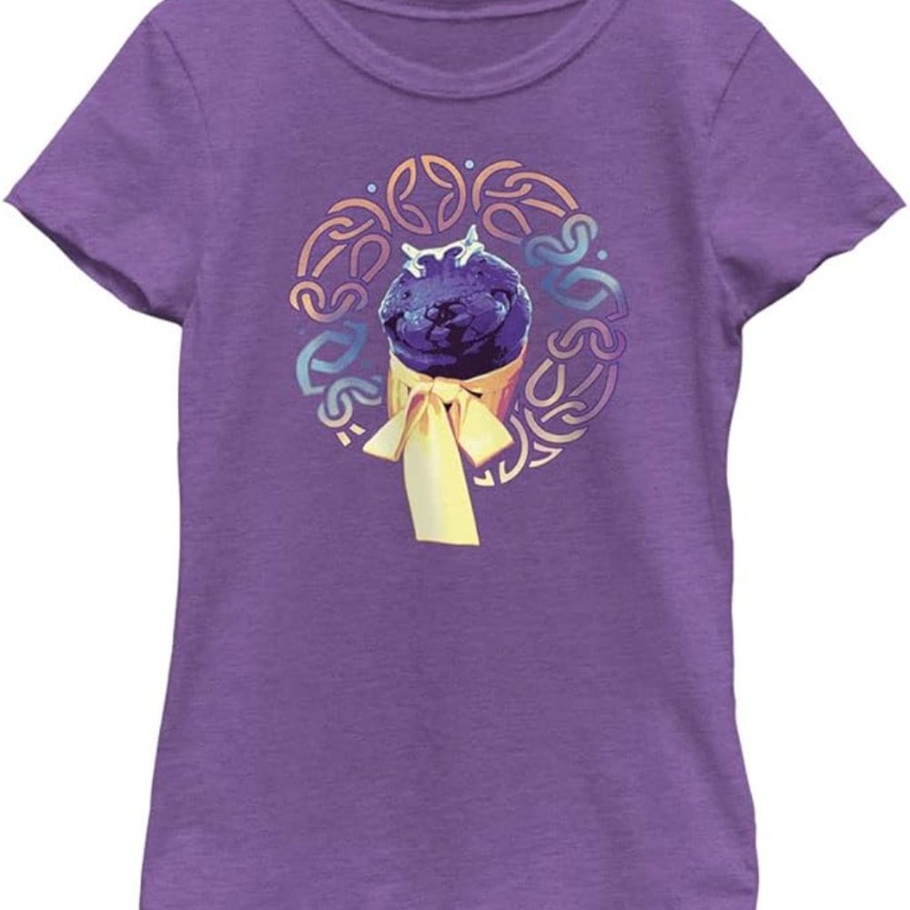 MARVEL Thor Love & Thunder Monster Girls Tee Purple T-Shirt Large 10/12 NEW
